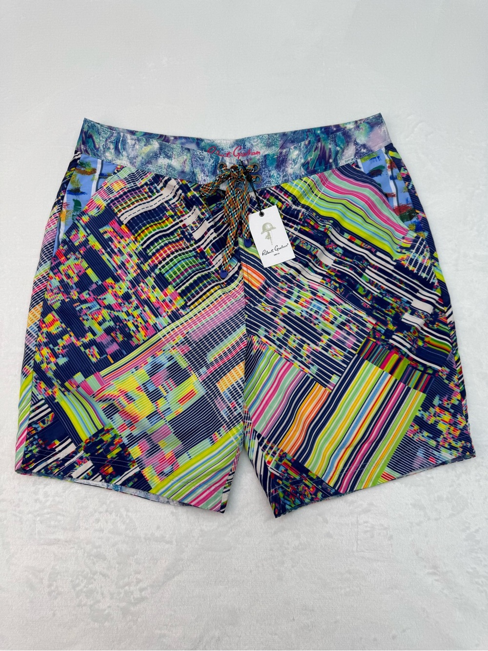NEW Robert Graham Men's Size 40 Swim Trunks Board Shorts Multicolor Beach